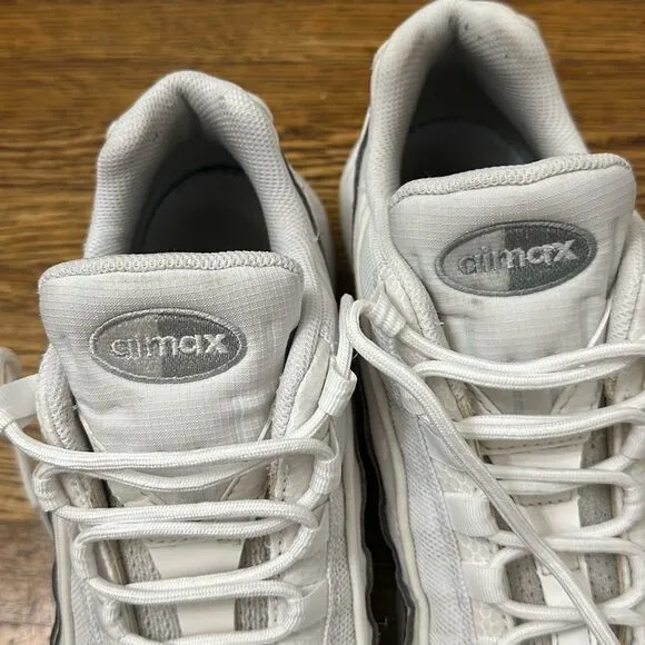 Nike Mens Triple White Air Max 95 Essential CT1268-100 Athletic Shoes Size 10