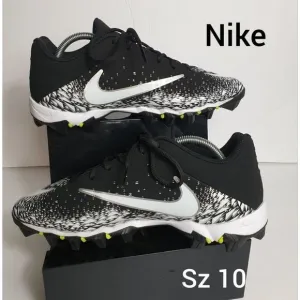 Nike Men's Vapor Shark 2 Football Cleats Black White Size 10