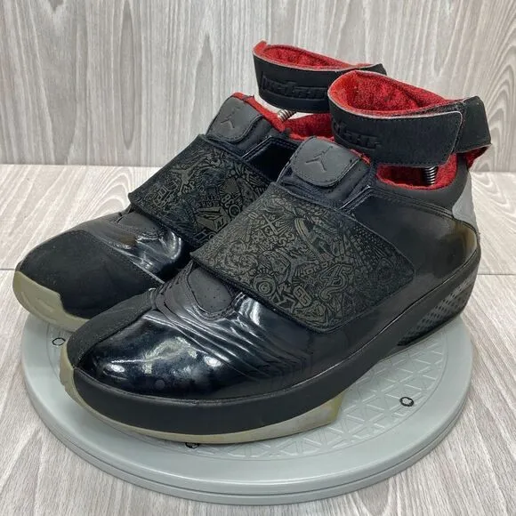 Nike Mens Air Jordan 20 Retro 2015 Stealth Black Red Shoes 310455-002 Sz 9.5