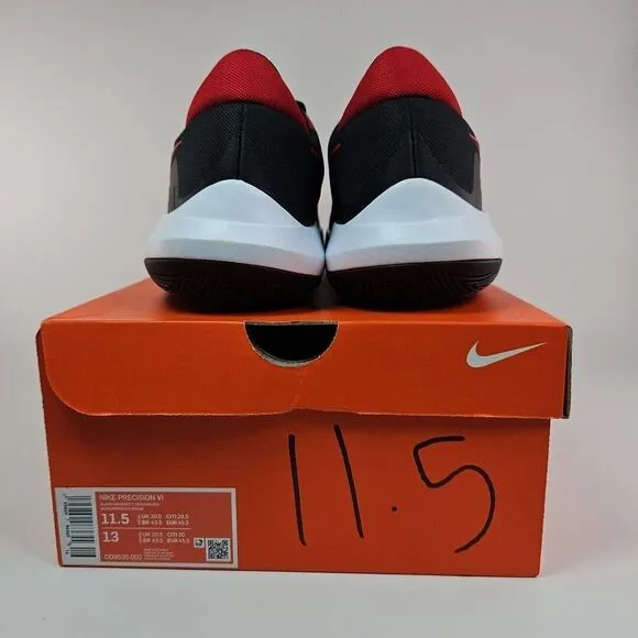 Nike Precision VI 6 Shoes Black University Red Gym Red DD9535-002 Mens Size 11.5