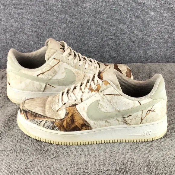 Nike Realtree x Air Force 1 Low White Camo Sneakers Sz 8