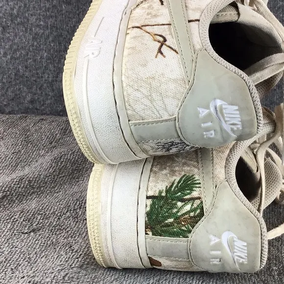Nike Realtree x Air Force 1 Low White Camo Sneakers Sz 8