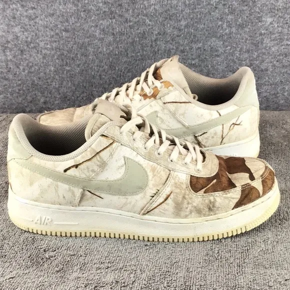 Nike Realtree x Air Force 1 Low White Camo Sneakers Sz 8