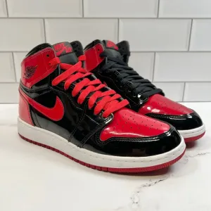 Nike Retro Air Jordan Patent Leather Bred Red Black 1s 1 GS