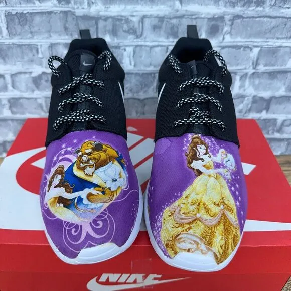 Nike Roshe One Black Beauty &amp; the Beast Custom 544994-002 Womens‎ Size 10 New