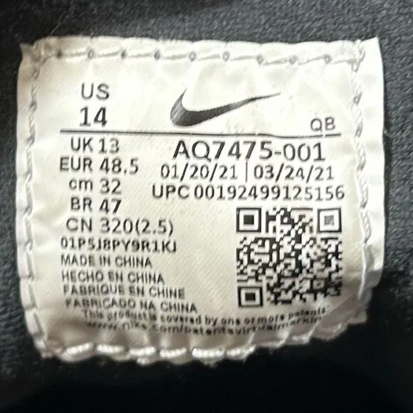 Nike SB Zoom Janoski RM Skateboard Shoes AQ7475-001 Black White Men's Size 14