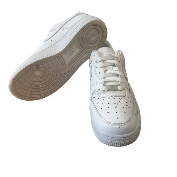 Nike Shoes Air Force 1 AF! White Custom Lightning Sneakers Size Women's 6.5