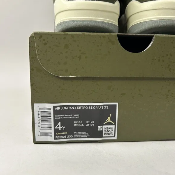 Nike Shoes Air Jordan 4 Retro GS SE Craft “Olive Green” 2024