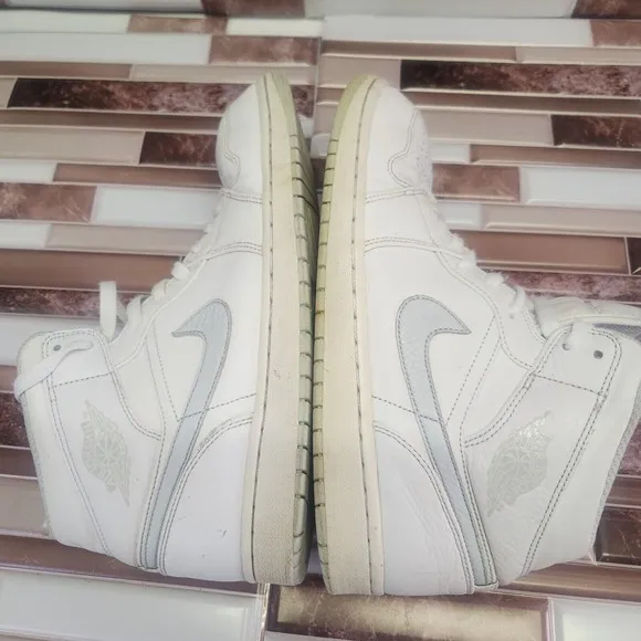 Nike Shoes Men's 11 Air Jordan 1 Retro White Leather Athletic