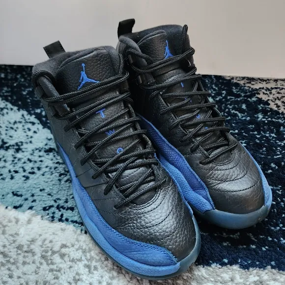 Nike Shoes Youth 5.5 Womens 7 Air Jordan 12 Retro Black Game Royal 153265-014