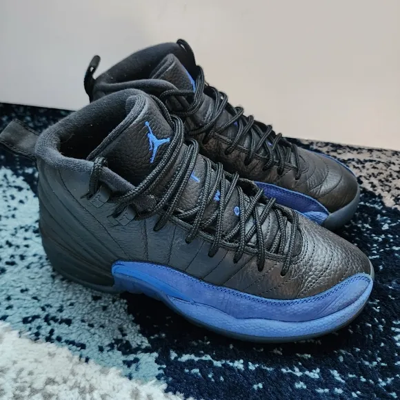 Nike Shoes Youth 5.5 Womens 7 Air Jordan 12 Retro Black Game Royal 153265-014