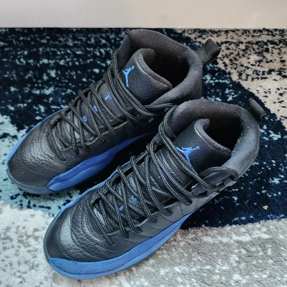 Nike Shoes Youth 5.5 Womens 7 Air Jordan 12 Retro Black Game Royal 153265-014