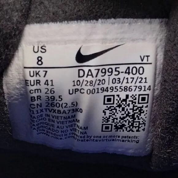 Nike Waffle One Running Sneakers Mens Size 8 Blue‎ Black White Retro Shoes