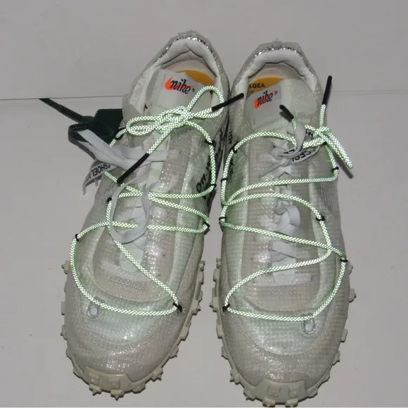 Nike Waffle Racer X Off-White White Electric Green CD8180-100 Mens Size 10.5