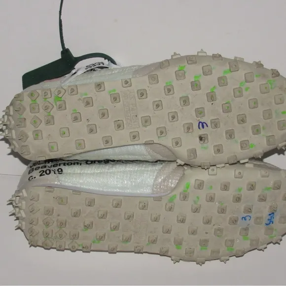 Nike Waffle Racer X Off-White White Electric Green CD8180-100 Mens Size 10.5