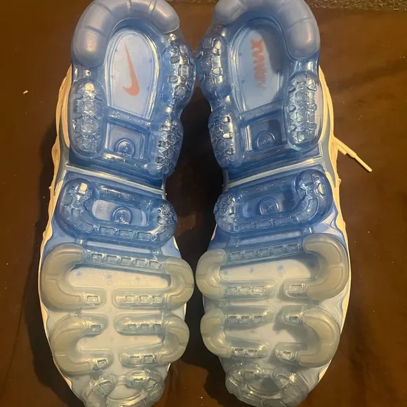 Nike White and Blue Athletic Shoes with VaporMax Plus University Blue