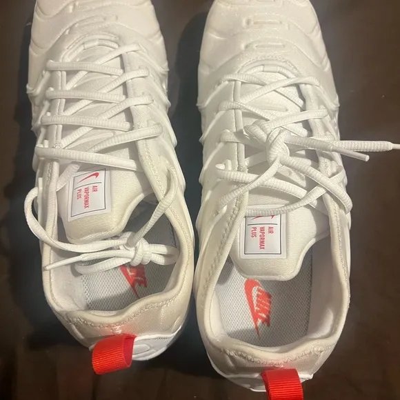 Nike White and Blue Athletic Shoes with VaporMax Plus University Blue