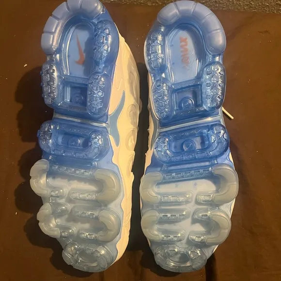 Nike White and Blue Athletic Shoes with VaporMax Plus University Blue