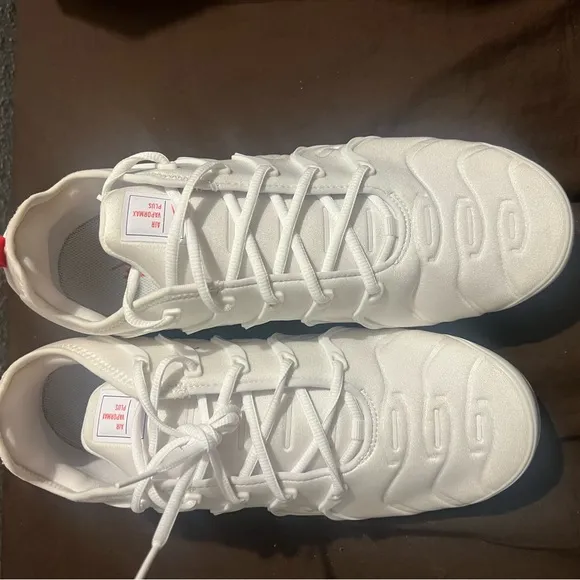 Nike White and Blue Athletic Shoes with VaporMax Plus University Blue