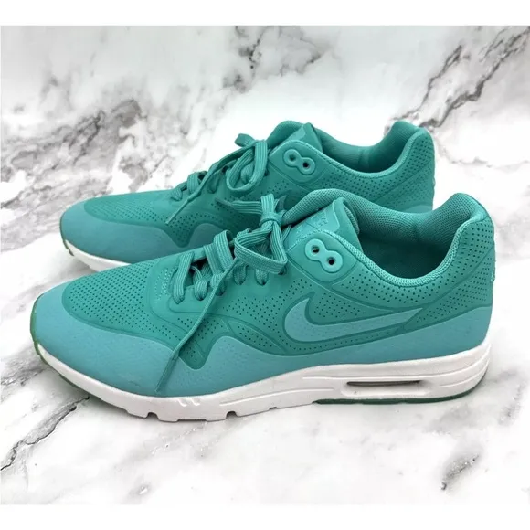 Nike Womens Air Max 1 Ultra Moire 704995-401 Teal Green Running Shoes Sneakers