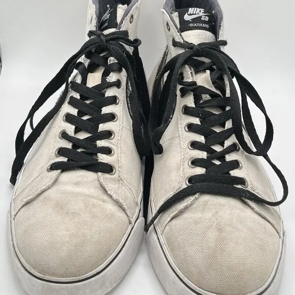 Nike Zoom Blazer SB Canvas Sail Black White Gum &quot;Two Up&quot; 647565-107 Men's 11