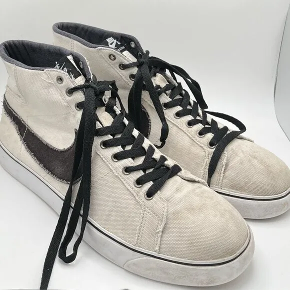 Nike Zoom Blazer SB Canvas Sail Black White Gum &quot;Two Up&quot; 647565-107 Men's 11