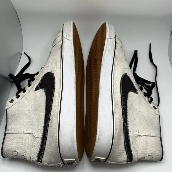 Nike Zoom Blazer SB Canvas Sail Black White Gum &quot;Two Up&quot; 647565-107 Men's 11
