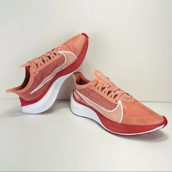 NIKE ZOOM GRAVITY ORANG AND WHITE RUNNING SHOES ATHLEISURE SNEAKERS