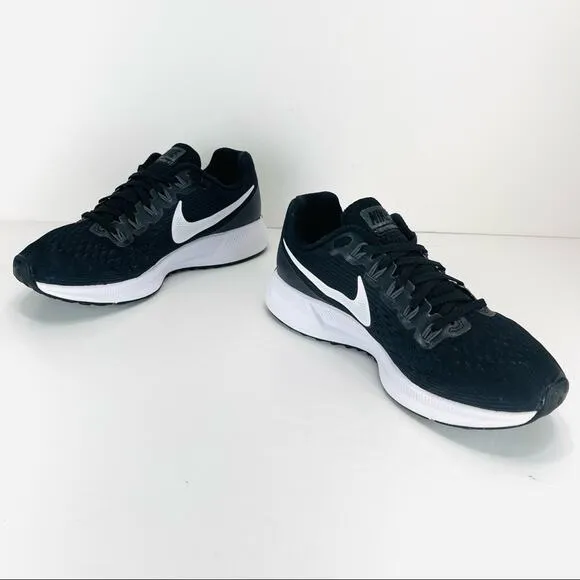 NIKE ZOOM PEGASUS 34 BLACK AND WHITE RUNNING SHOES / ATHLEISURE SNEAKERS