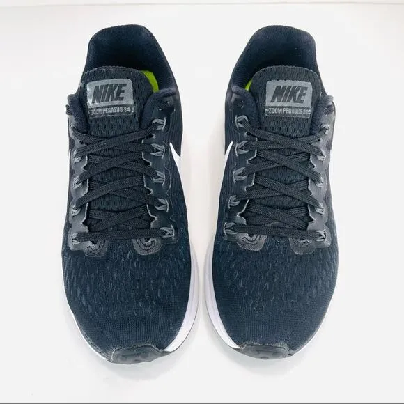 NIKE ZOOM PEGASUS 34 BLACK AND WHITE RUNNING SHOES / ATHLEISURE SNEAKERS