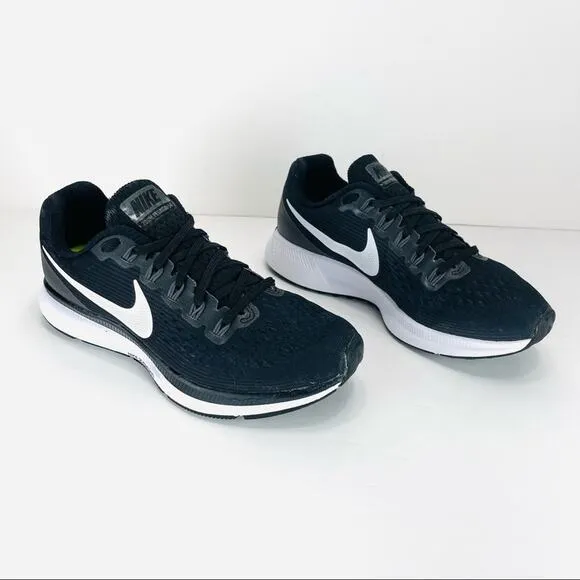 NIKE ZOOM PEGASUS 34 BLACK AND WHITE RUNNING SHOES / ATHLEISURE SNEAKERS