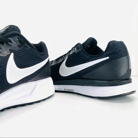 NIKE ZOOM PEGASUS 34 BLACK AND WHITE RUNNING SHOES / ATHLEISURE SNEAKERS