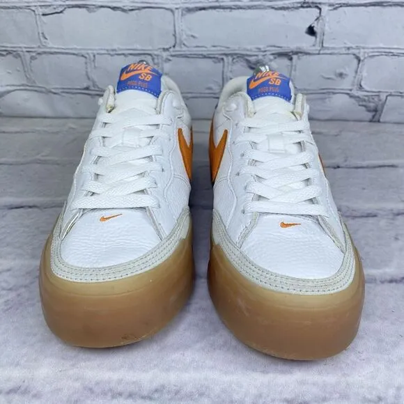 Nike‎ Zoom Womens Size 9 Pogo Plus Premium SB White Mandarin Gum FB2812-100