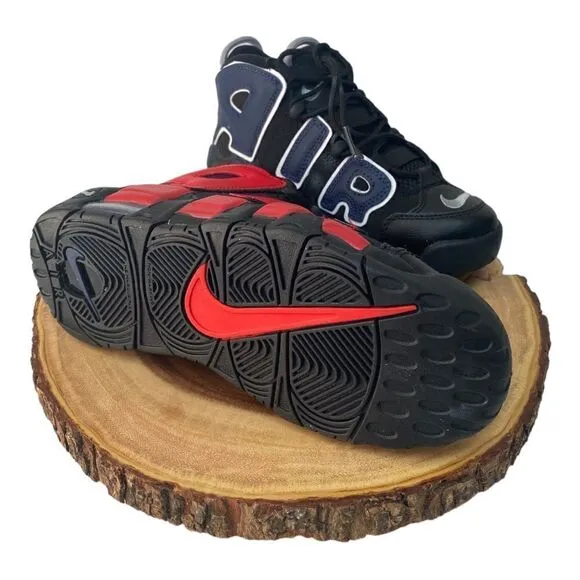 Nike Air More Uptempo '96 GS Retro Shoes Black Red Youth size 4Y / Womens 5.5