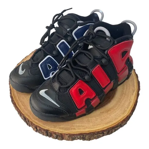 Nike Air More Uptempo '96 GS Retro Shoes Black Red Youth size 4Y / Womens 5.5