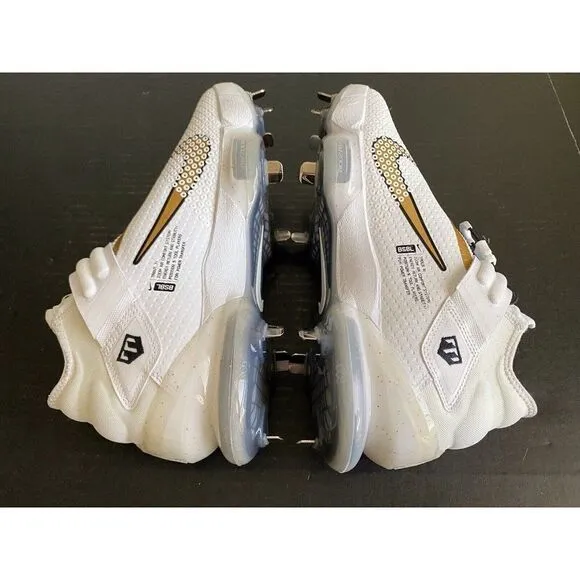 Nike Force Zoom Trout 7 Pro Mid White Metallic Gold Men’s Baseball Cleat Size 8