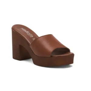 NILA &amp; NILA Brown Made In Italy Leather Heel Sandals