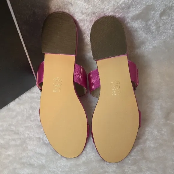 Nina Shavone Ultra Pink Crystal Satin Sandals 7M NWT