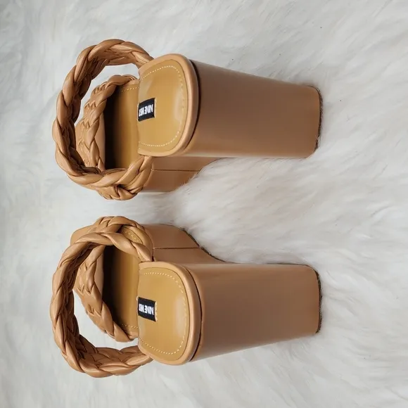 Nine West Nessie 3 Platform Wedge Heel Light Cognac
