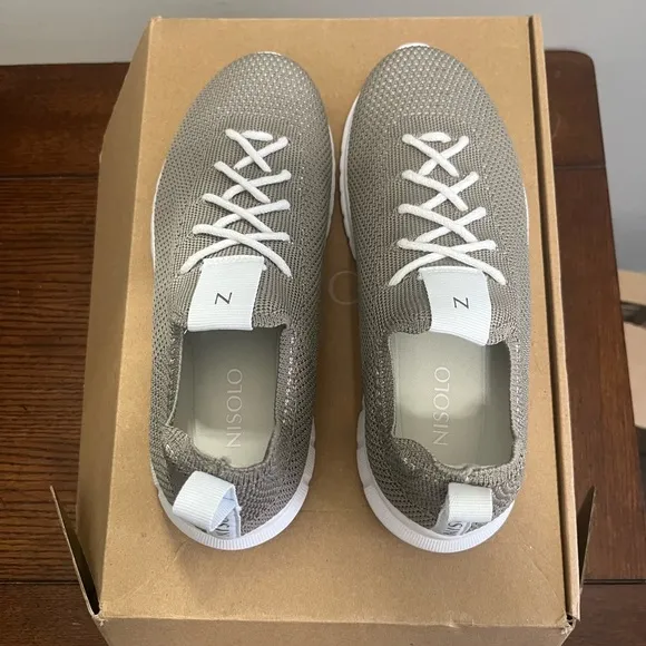 Nisolo Athleisure Eco-Knit Sneaker in Gray Size 7.5 NEW