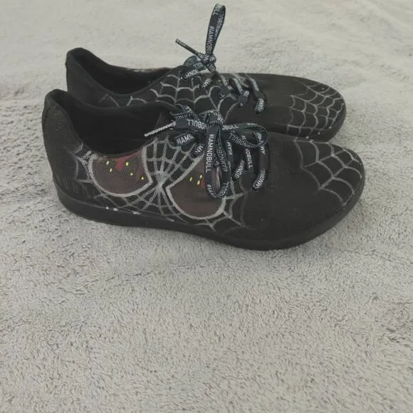 No Bull Trainer Shoes Black Custom Painted‎ Spider Man Web Halloween