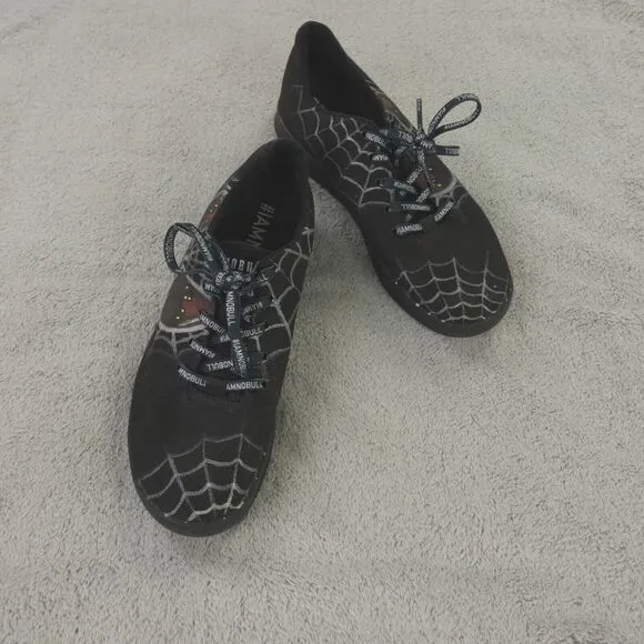 No Bull Trainer Shoes Black Custom Painted‎ Spider Man Web Halloween
