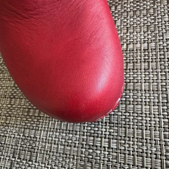 No.6 Clogs Red Leather Ankle Boots Wedge Size 37 EUC