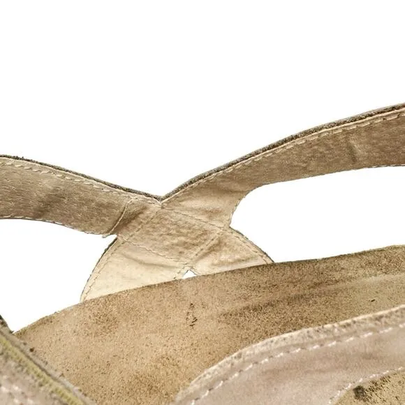 Noat Kayla Gray Suede Nubuck Leather Strappy Wedge Sandal 13 Comfort Lightweight