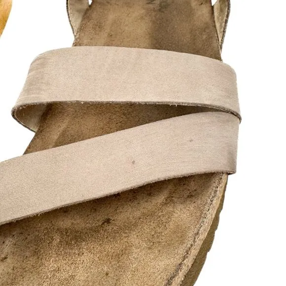 Noat Kayla Gray Suede Nubuck Leather Strappy Wedge Sandal 13 Comfort Lightweight