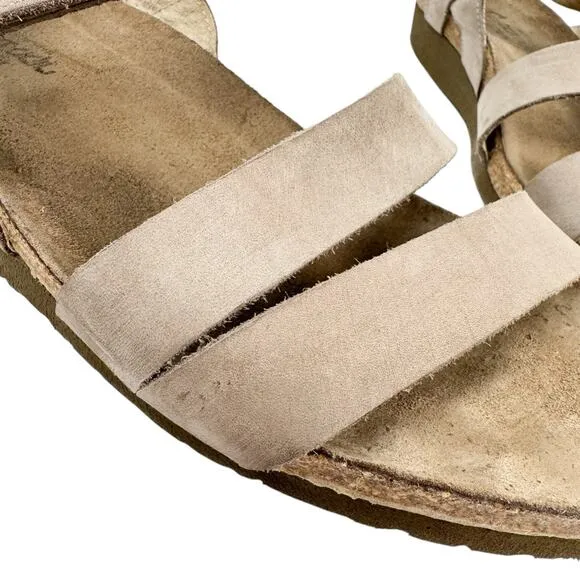 Noat Kayla Gray Suede Nubuck Leather Strappy Wedge Sandal 13 Comfort Lightweight