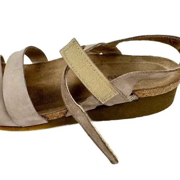 Noat Kayla Gray Suede Nubuck Leather Strappy Wedge Sandal 13 Comfort Lightweight