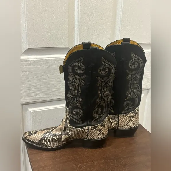 Nocona Vintage Snakeskin Python Western Cowboy Boots Mens Size  10D