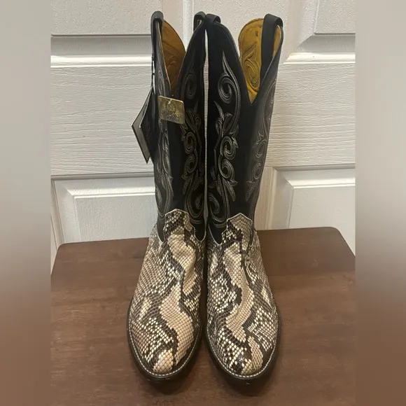 Nocona Vintage Snakeskin Python Western Cowboy Boots Mens Size  10D