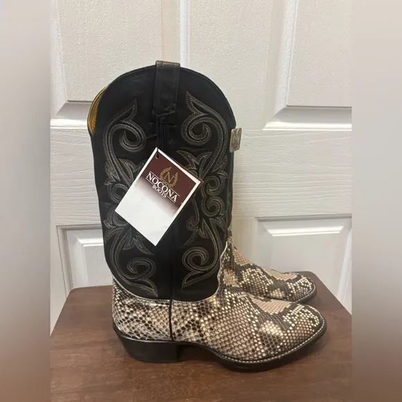 Nocona Vintage Snakeskin Python Western Cowboy Boots Mens Size  10D
